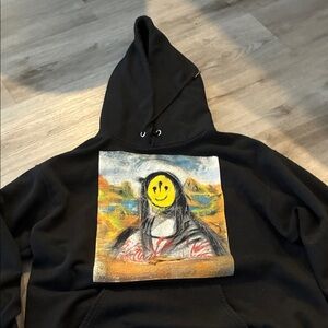 Champion Black Hoodie with Smiley Art